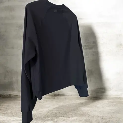 NWT Victoria’s Secret VSX LUX Rib Crew Neck Pullover Stretch M Lounge Athleisure Black Size M