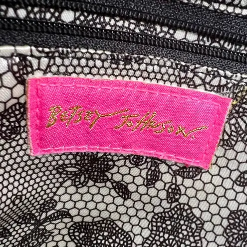 Betsey Johnson  Vintage Leather Ruffle Top Handle Bag