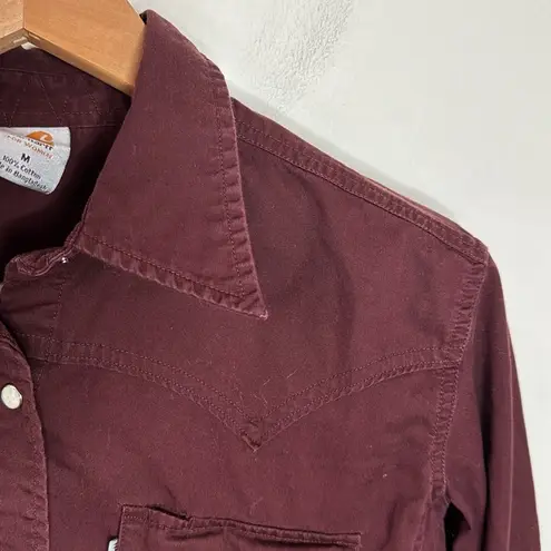 Carhartt  Pearl snap western style button down workwear shirt burgundy size M