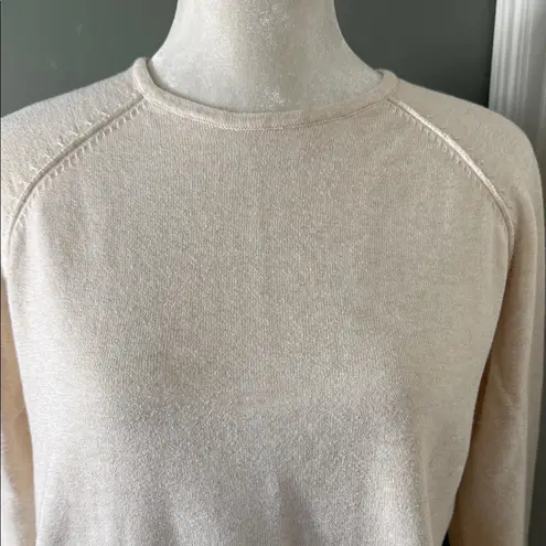 Jeanne pierre  Cream Cotton Knit Sweater Size Large