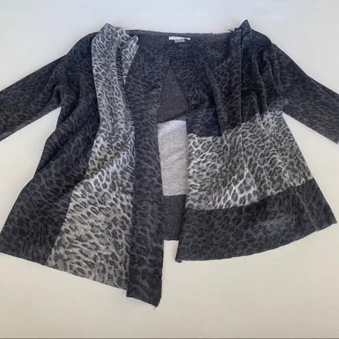 Alberto Makali Leopard Print Cardigan Sweater