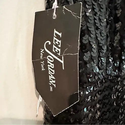 Lee Jordan Vintage Sequin Formal Dress Women's 14 Black Evening 70s Whimsigoth