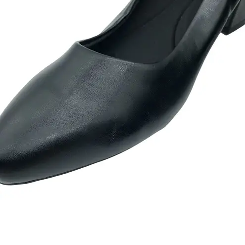 Easy Spirit Pumps Heels Block Heel Pointed Toe Faux Leather Black 9.5