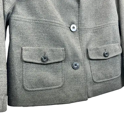 JM Collection Womens Peacoat Jacket Gray M Button Front Classic Minimalist Coat