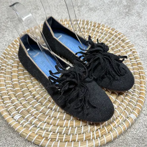 Rothy's Rothy’s Merino Tassel Flats Shoes Loafers in Black Diamonds Size 8