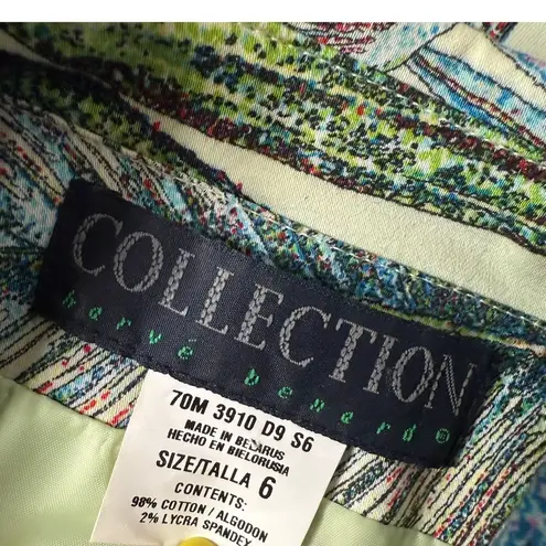 Harvé Benard Harve Benard Tropical‎ Print Blazer Jacket Size 6 Button Maximalist Green