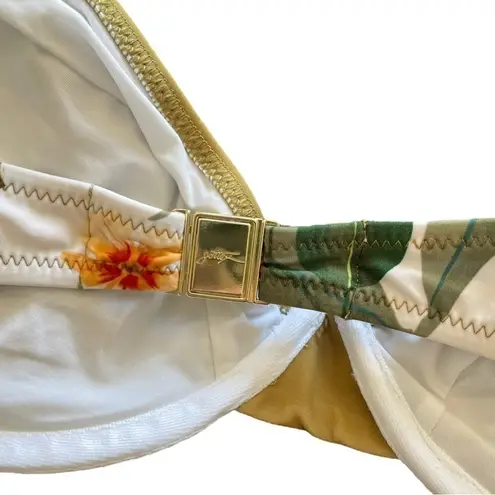 New! Gottex Floral Print Contrast Trim Underwire Bikini