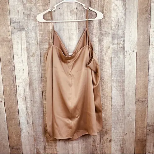 Lane Bryant  30/32 Golden Champagne Tan Adjustable Straps Cami w/Ruched Front