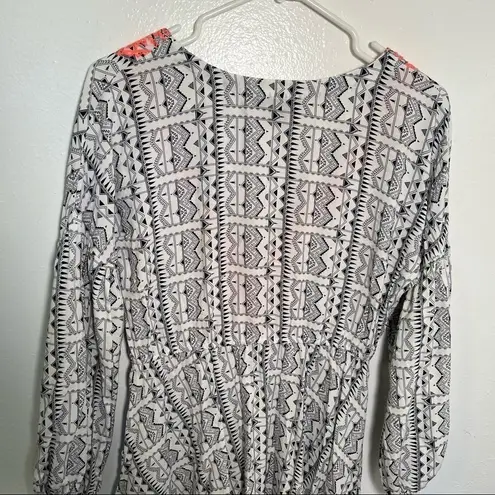 Rock & Roll Cowgirl Boho Dress White Geometric