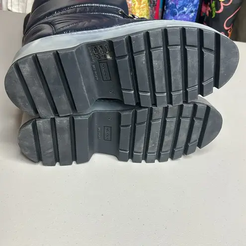 Aquatalia Arlo Nylon Winter Snow Rain Tall Boots Navy Blue Womens Size 10 NWOT