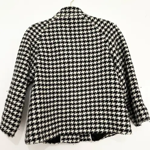 Banana Republic  Pea Coat Wool Jacket size XS houndstooth print black and white