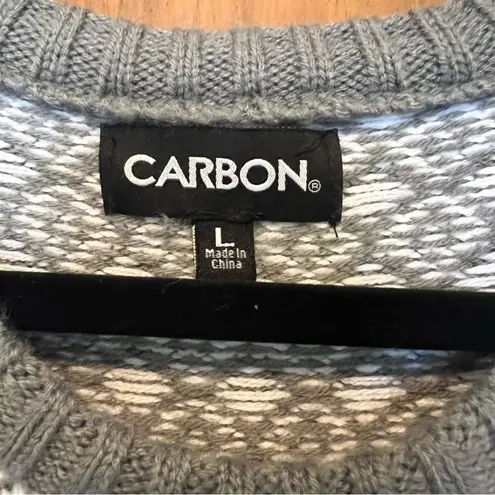 Carbon Drunk Snowman Ugly Funny Christmas Sweater Large EUC Gray