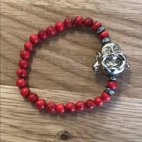 Set of two red boho bracelets