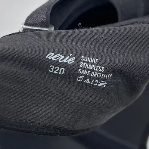 Aerie  American Eagle Sunnie Strapless Convertible Bra Black Padded Underwire 32D