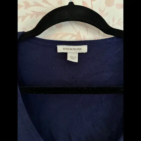 Boston Proper DISCOUNT SHIPPING EUC Knit Long Sleeve Dress -Size 8 - Navy Blue