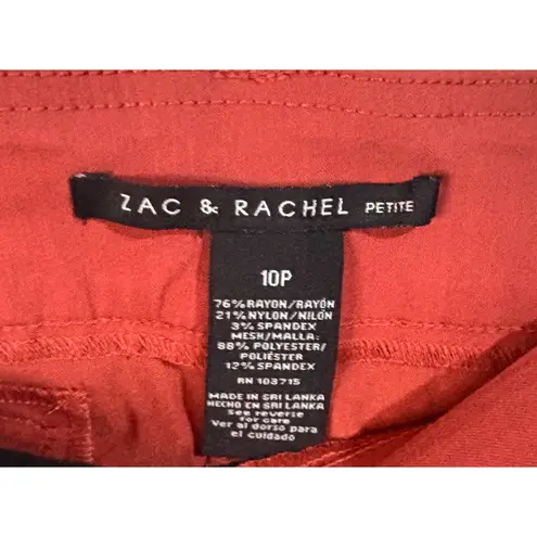 Zac & Rachel The Ultimate Fit Rust Pull On Dress Pants Petite Size 10 NWT Red