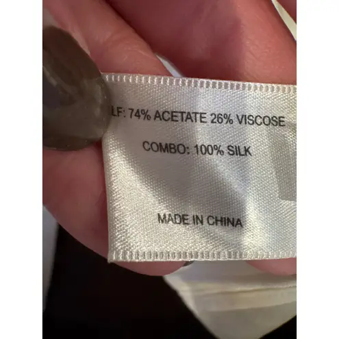 Proenza Schouler Shirt Women 6 Ivory Black Off The Shoulder Tie Neck Long Sleeve