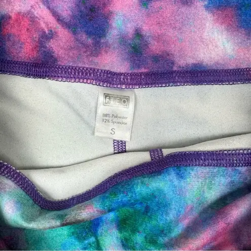 FLEO Limited Edition Tie Dye Shimmy Shimmer Low Rise Contour Shorts Athletic Purple
