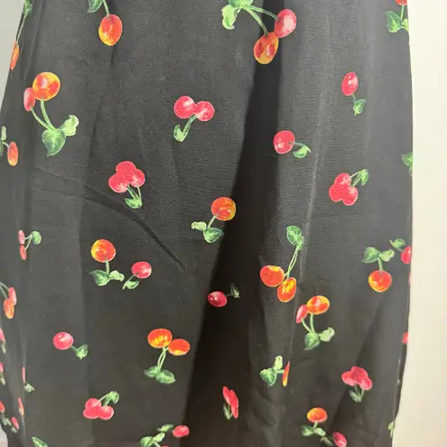 Dress Forum Halalu Dress Women M Black Cherry Print Mini Strappy Open Back