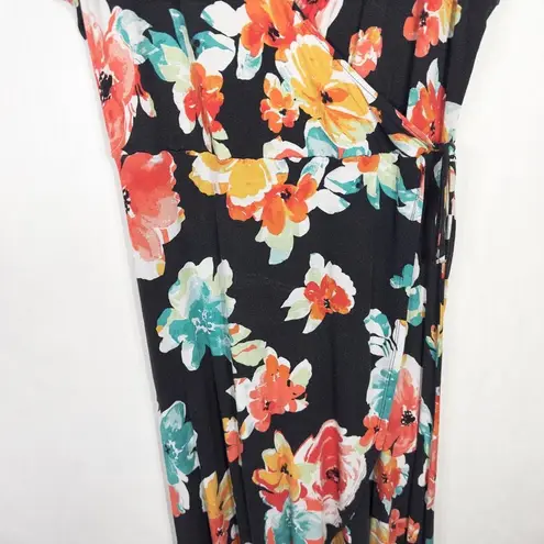 Planet Gold Plus Size 1X Wrap Dress Hi Lo Floral Short Sleeve Stretch 808