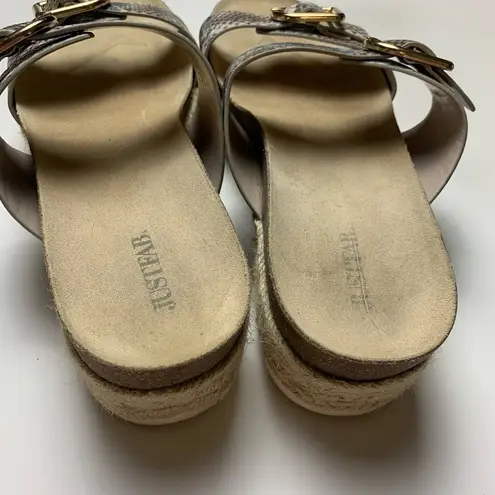 Just Fab Snake Double Strap Platform Espadrille Slides Size 9.