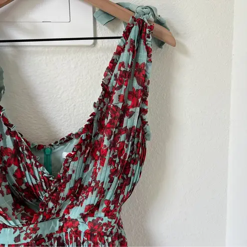 TALULAH La Maison Superbloom Mini Dress in Blue and Red Floral Print