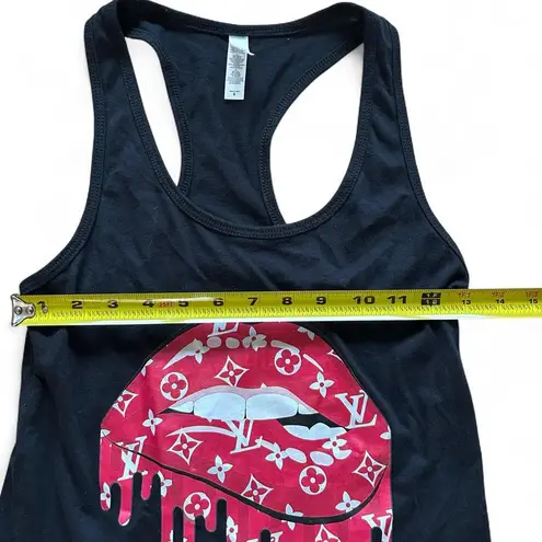 Next Level Apparel Tank Top with Red Lip Print