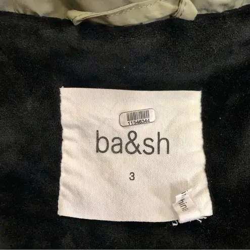 Ba&sh Dayma Down Puffy Coat Olive Green Belted Puffer Jacket Warm Comfy Sz 3 L