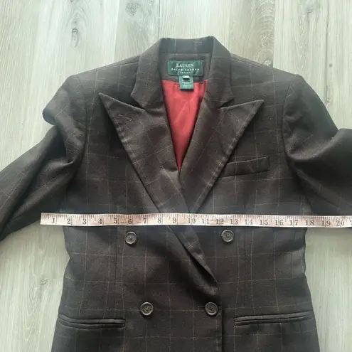 Lauren Ralph Lauren 6P Wool Brown Plaid Balzer Jacket