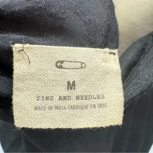 Black Textured Floral Studded Backless Tank Top Pins and Needles Club Whimsigoth Size M