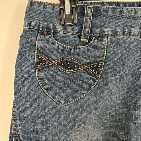 Bubblegum Vintage Y2K Frayed Hem Denim Jean Skirt 7/8