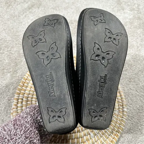 Alegria Women’s Butterfly Print Beige Black Leather Clogs Shoes ALG-381 39/US 9