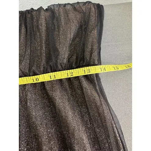 MSK Petite Black Metallic Shimmer Halter Maxi Gown Women’s Size 10P