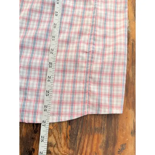 A6 L.L.Bean Women's XS Plaid Hiking Shirt UPF Quick Dry Pockets Travel Outdoor White