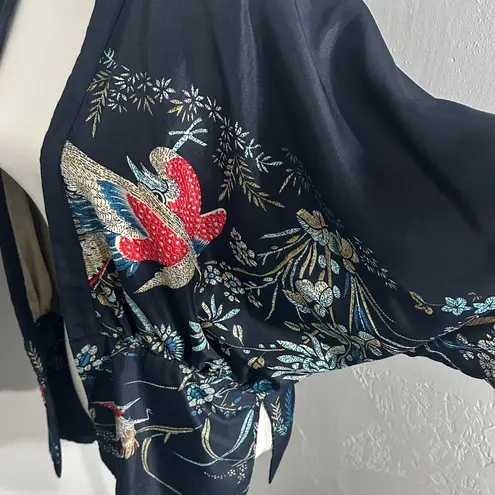 Chic Blue Cardigan with Floral Print | 100% Viscose Red Size undefined