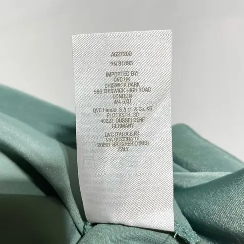 Denim & Co New Long Sleeve Shirred Yoke Henley Blouse Spruce Green Size Medium