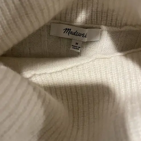 Madewell  Hickory Turtleneck Knit Sweater Colorblock Blue Tan Size Medium Wool