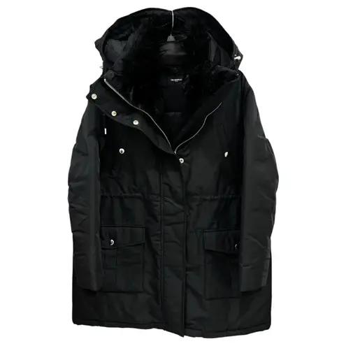 The Kooples NWT Memory Sweet Black Hooded Faux Fur Parka Women’s Size Small