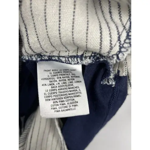 Anthropologie Postmark Blue White Long Roll Tab Sleeve Tie‎ Front Shirt Dress XS