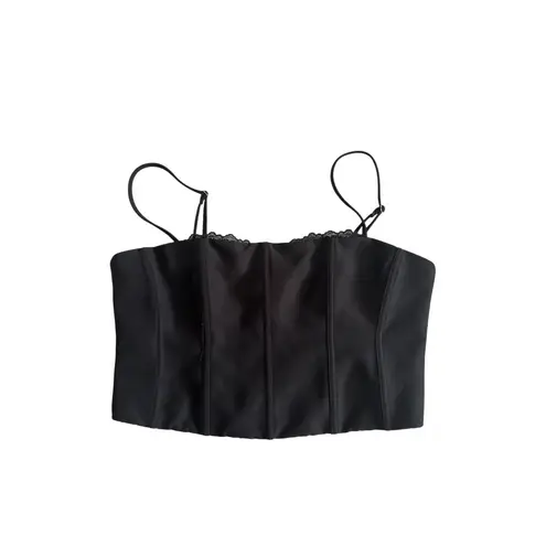 WHITE FOX Black Lace Trim Crop Tank Top Size XL