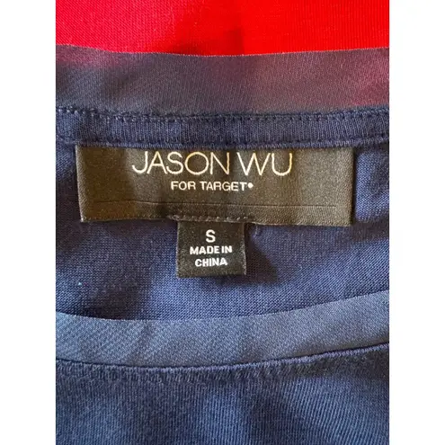 Jason Wu Target Dress Small Red Blue Striped Mesh Detail Jersey Knit Mini Preppy