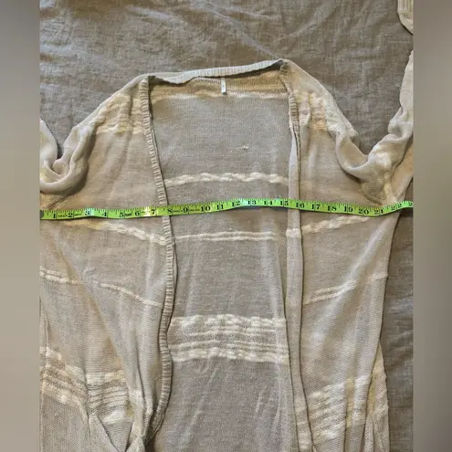 Free People  Bohemian See-Through White Long Sleeve Cardigan