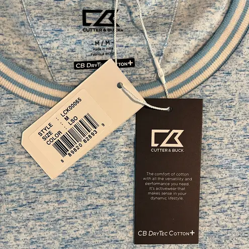 Cutter and Buck Women's Short Sleeve Space Dye Crew Neck T, Blue, Size M