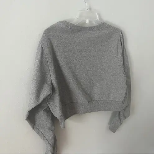 Boxercraft The Barre Code Gray Women's Crop Top Sweatshirt with scrunched sleeves