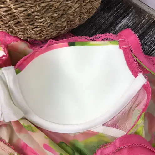 Badgley Mischka Floral Print Bra Short Sleep Dress New 34B