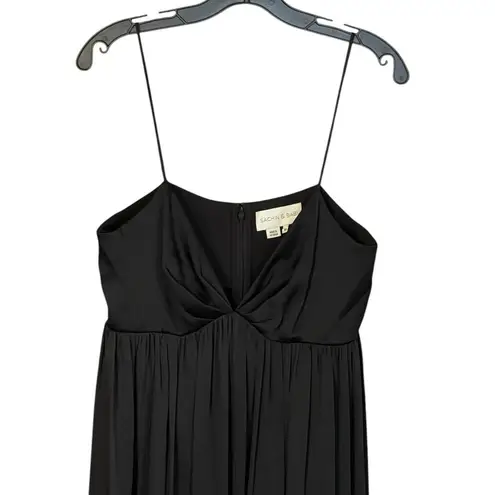 Sachin + Babi NEW Size 10 Jessica Crinkle Gorgette Empire Waist Maxi Gown Black - Image 4