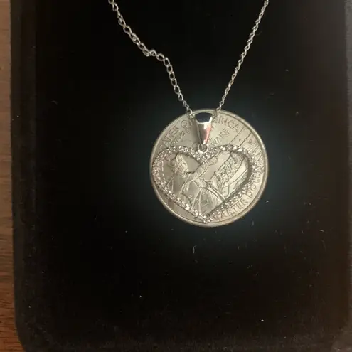 14k gold heart charm with sterling silver chain