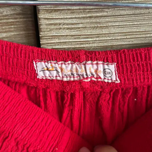 NWT Manta Del Lago Womens Casual Pants Sz Small Red Straight Leg Boho