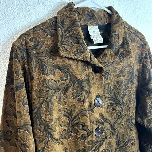 C.M.C. Cotton Brocade Tapestry Sabrina Witchy Jacket Womens Size XL Vintage Brown