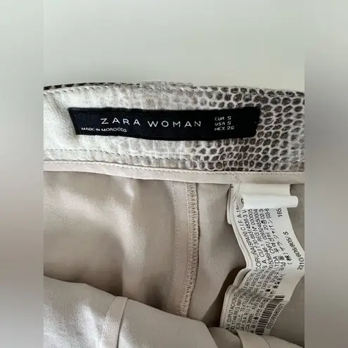 ZARA  women snake skin print wide leg float pants S